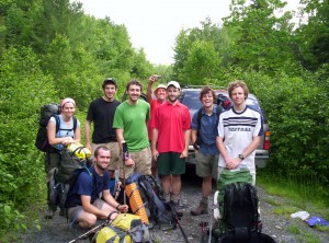 A motley crew of hikers heading out of Monson