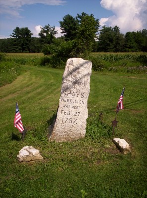 A monument commemorating the final battle of Shays' Rebellion