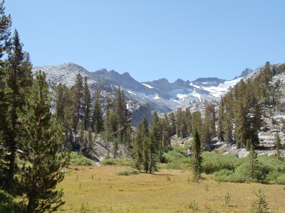 Along the upper Lyell Fork toward Mount Lyell and Mount MacClure