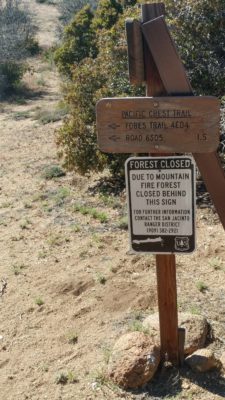 A trail-closure sign