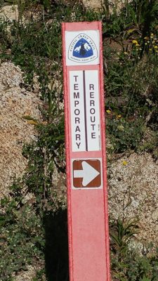 A temporary-reroute sign